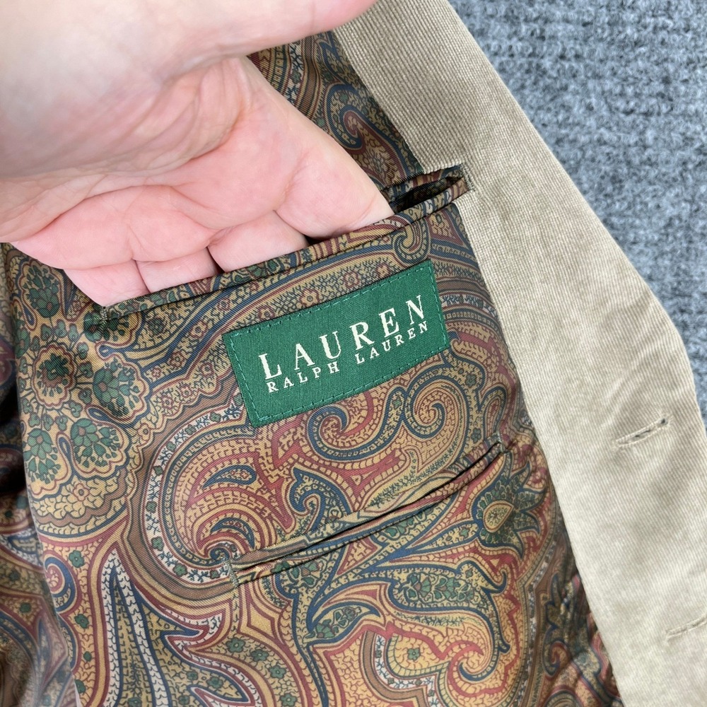Vintage Lauren Ralph‎ Lauren Corduroy Blazer Men 50R Paisley Lined Tailored Y2K - Picture 9 of 16